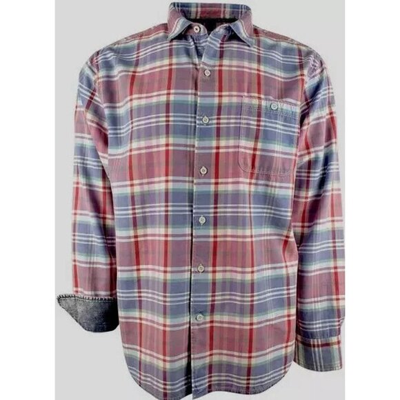 Tommy Bahama Men's Small Pale Wisteria Kookabura Plaid Long Sleeve Shirt - Picture 5 of 9
